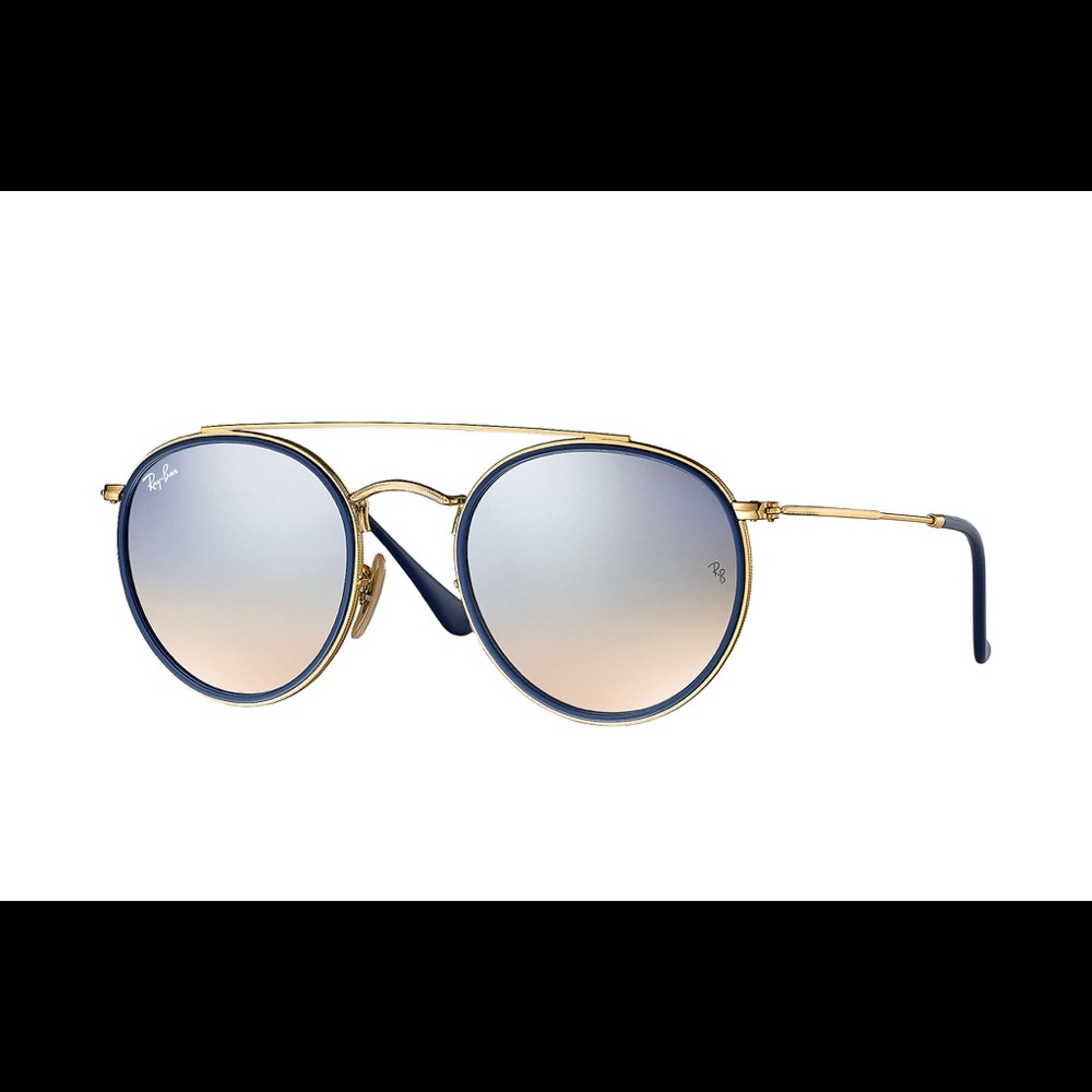 Rayban navy and gold sunglasses